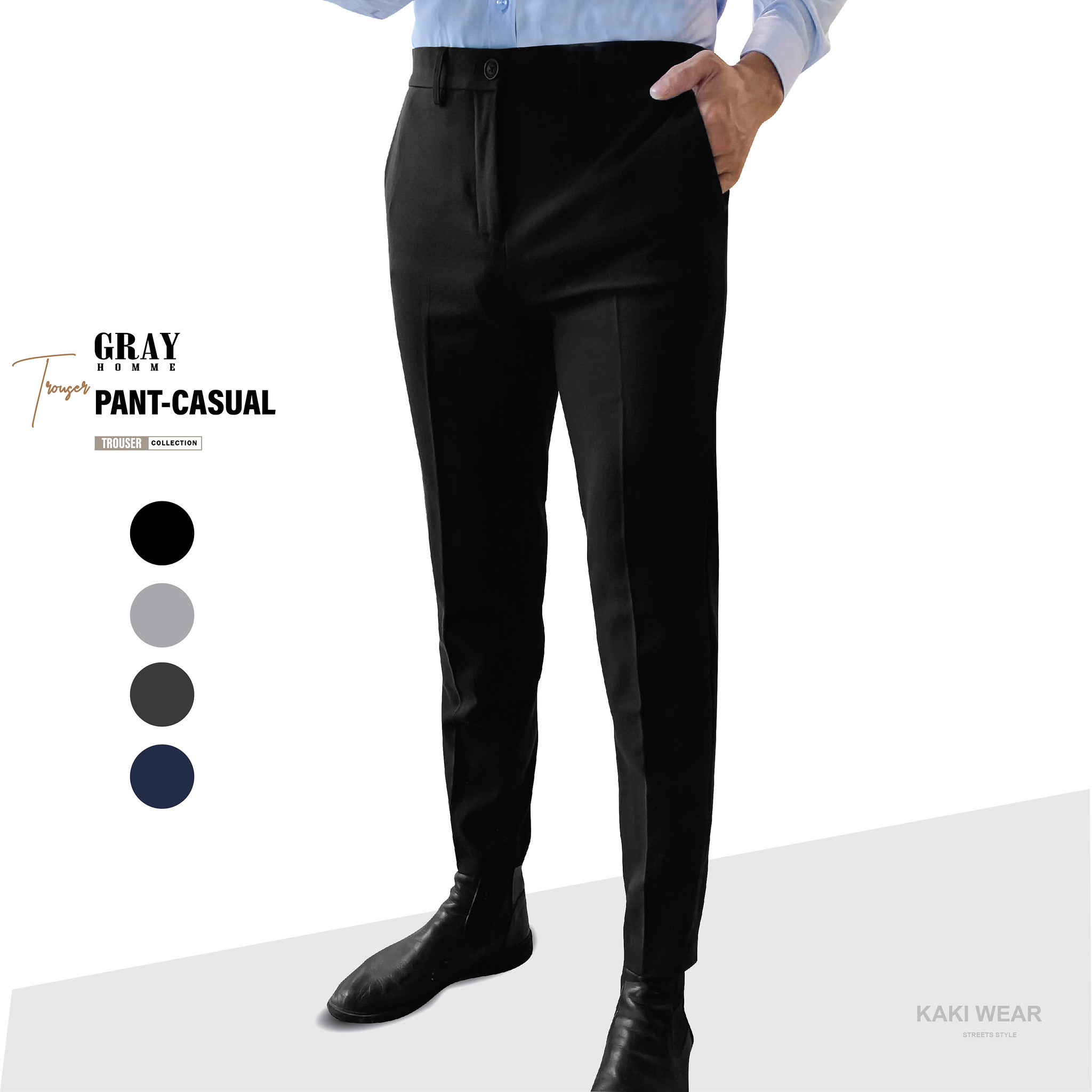 Quần Âu Nam, Quần Tây Nam Gray Homme dáng ôm co giãn nhẹ BT115