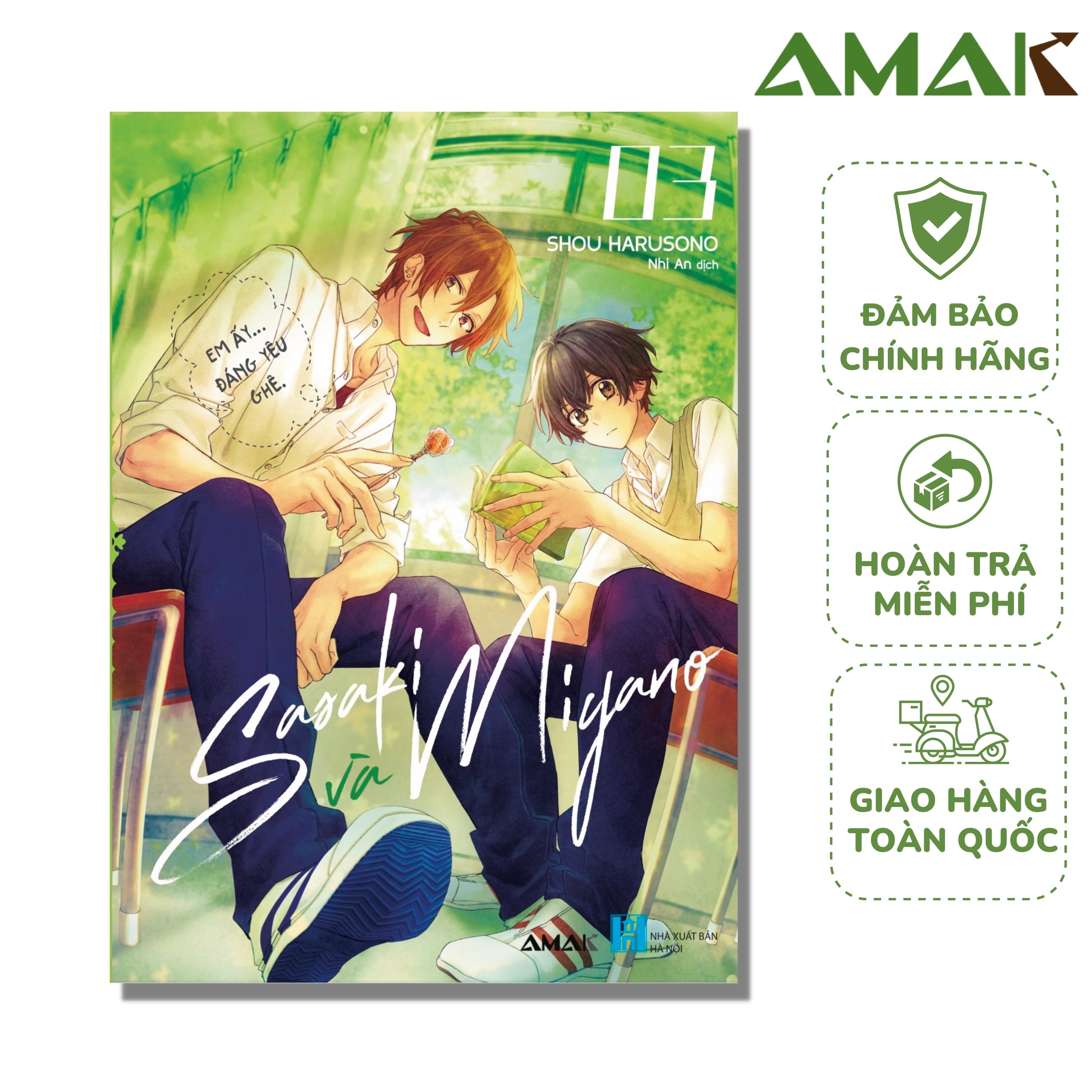 Sasaki và Miyano Tập 3 - Amak Books - Tặng kèm Bookmark, Postcard, Lót ly kèm theo trong sách