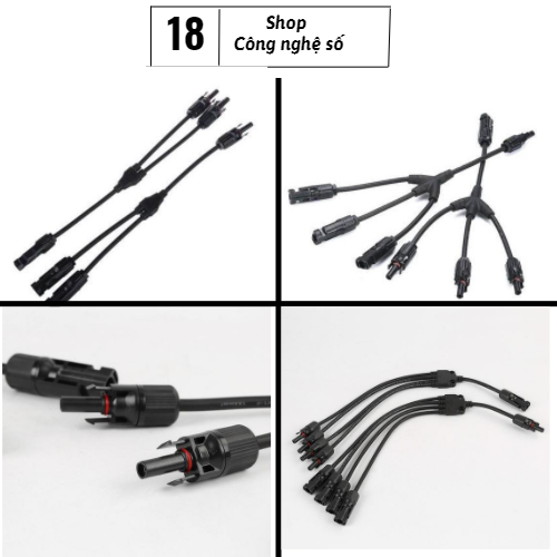 Cặp jack kết nối phân nhánh chữ y mc4 2 đầu ra/ mc4 3 đầu ra/ mc4 4 đầu ra 1 m/m/m/f và f/f/f/m cút nối nlmt