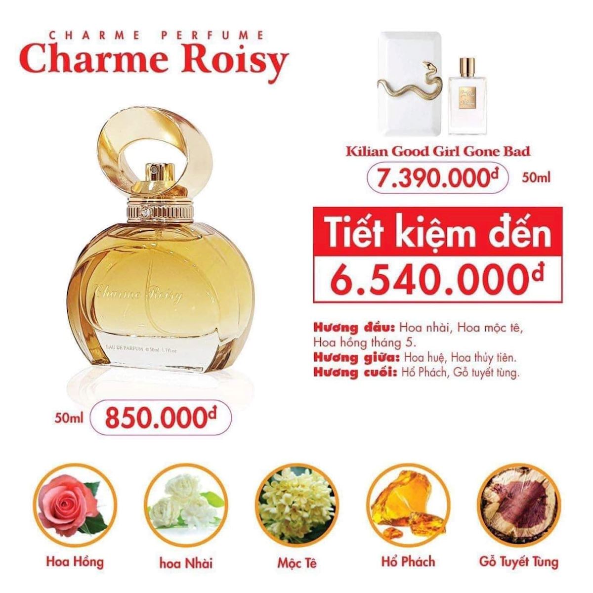 Nước Hoa Nữ Charme Roisy 50ml Chính Hãng
