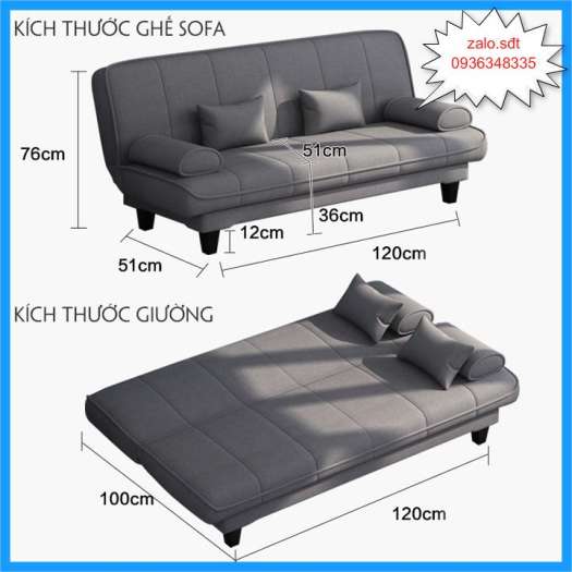Ghế - Ghế sofa phong cách Hàn Quốc - Giường Sofa Rộng 1m x Dài 1m2 Gấp Gọn Thành Ghế  Đa Năng