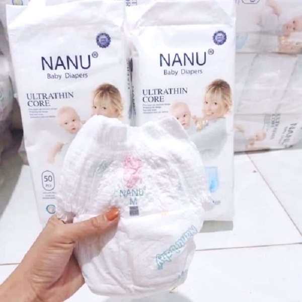 Bỉm tã Quần Nanu 1 bịch 50 miếng cao cấp siêu thấm khô thoáng hàng chất lượng