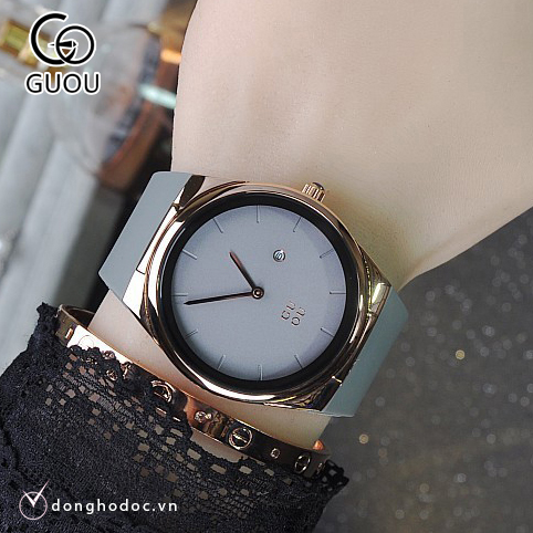 [Miễn Phí Ship] Đồng hồ Nữ GUOU 8160 Dây Silicone Cao Cấp, Chống Nước, Chống Phai Màu