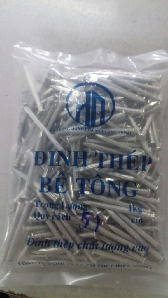 Gói 1 kg đinh bê tông các cỡ chiều dài 2-3-4-5-7cm