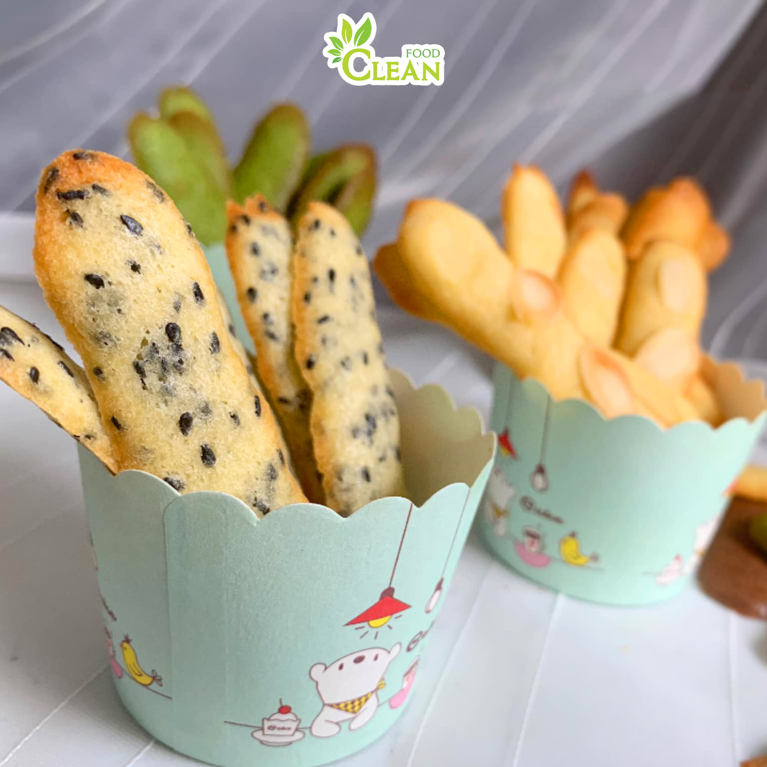 Bánh lưỡi mèo hạnh nhân nguyên cám ăn kiêng giảm cân tiểu đường 4 vị CleanFood