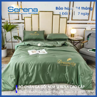 Ga Trải Giường Mát Lạnh 5 Món Lụa Dream City SERENA Chính Hãng Bộ Chăn Ga Ra Drap Gối Mền Nệm Niệm Đệm Đẹp 5 Món Phi Lụa Dream City Trải Phủ Bọc Giường Hè Mát Lạnh Sang Trọng Full Combo - Serena Việt Nam