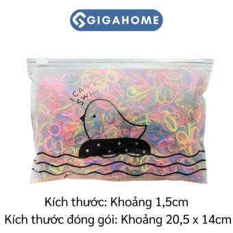 Túi Zip 1000 Sợi Dây Chun Cao Su Buộc Tóc GIGAHOME Nhiều Màu 9299