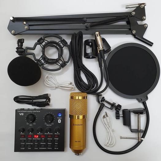 Bộ hát thu âm cao cấp V8 Auto Tune mic bm900