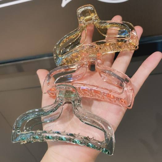 Kẹp tóc càng cua trong suốt nhiều màu dáng dài phong cách Hàn Quốc