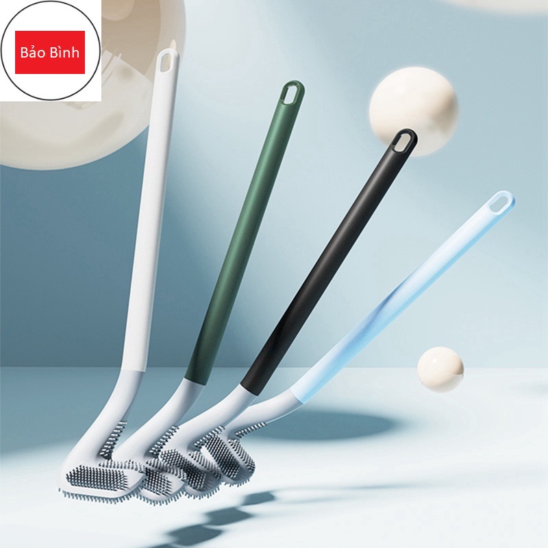 Cọ Toilet Silicon Siêu Sạch, Chổi Chà Rửa Nhà Vệ Sinh Bồn Cầu Gắn Tường