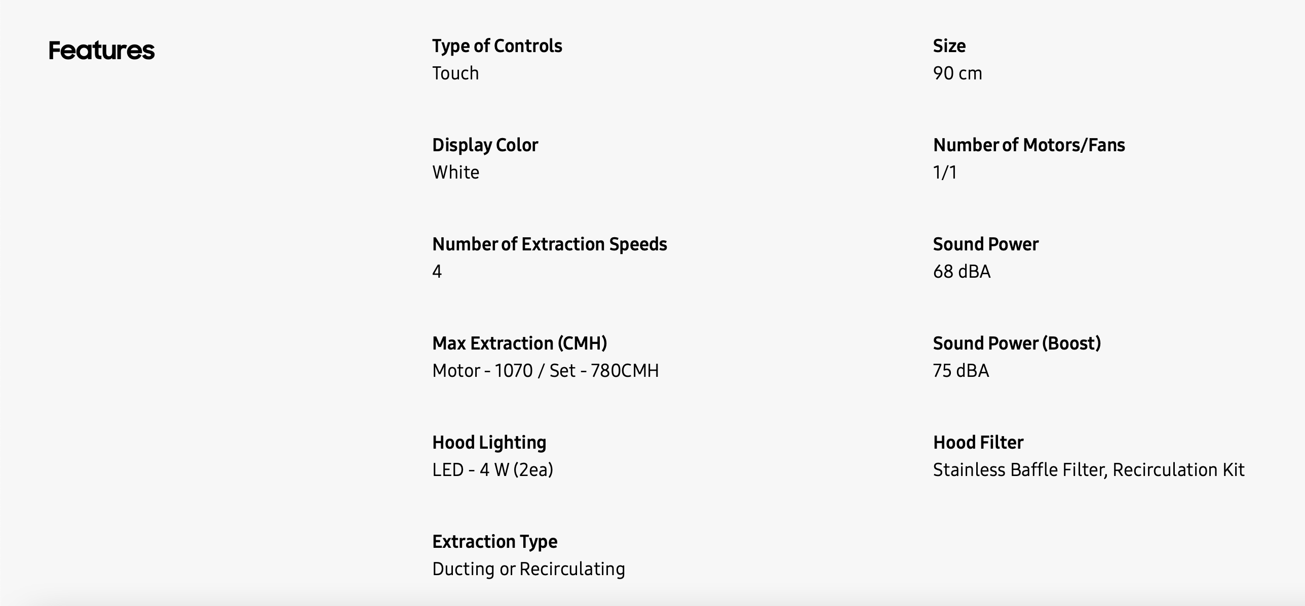 Samsung NK36CB665WWH/SP [90 cm] Cappa da parete su misura