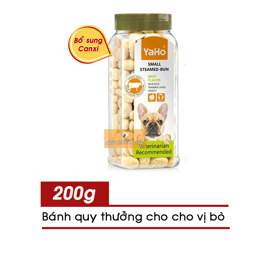 Bánh thưởng cho chó yaho hủ 200g vị bò - bổ sung canxi -