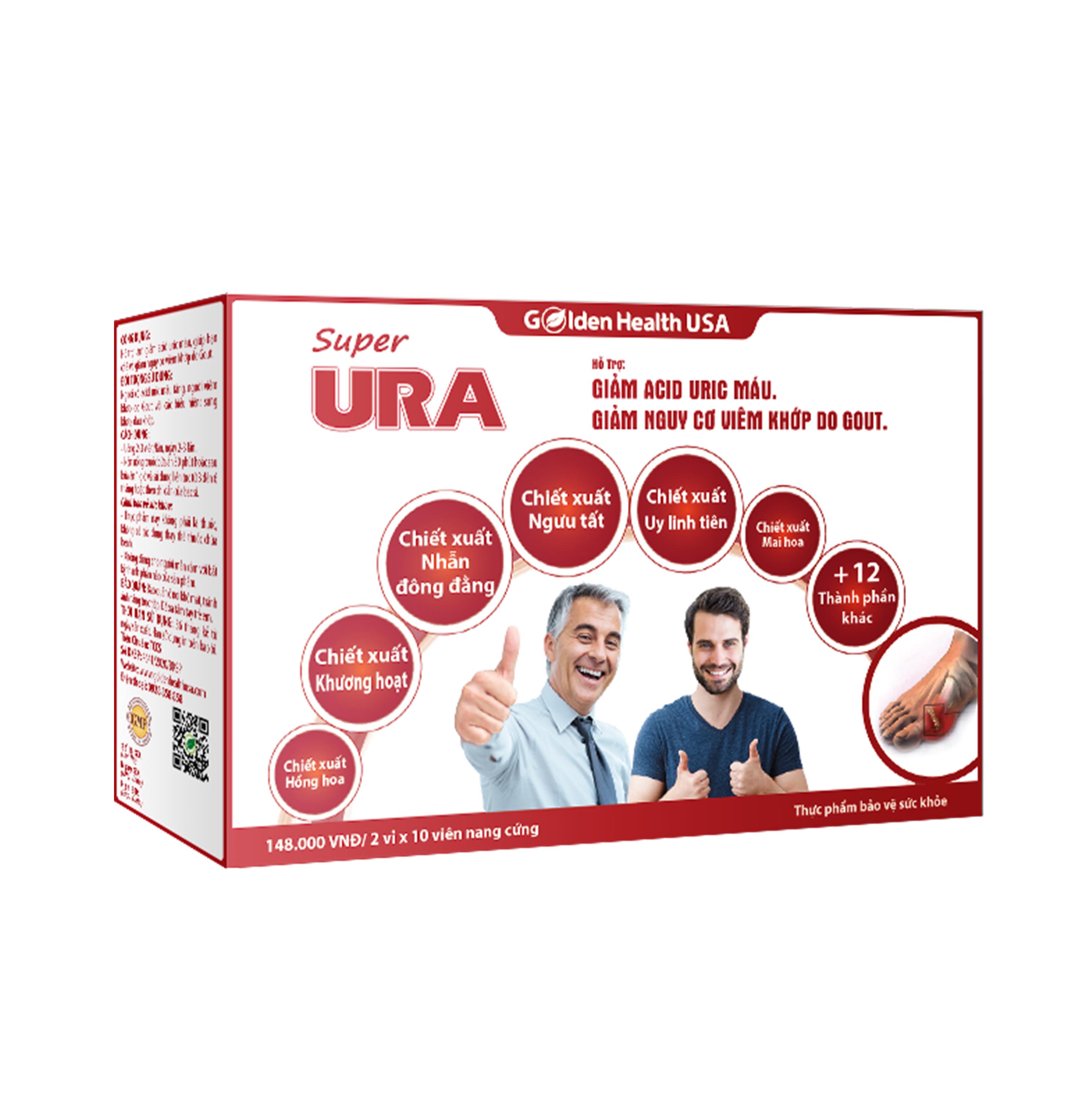 SUPER URA- GIẢM ACID URIC MÁU, GIẢM NGUY CƠ VIÊM KHỚP DO GOUT