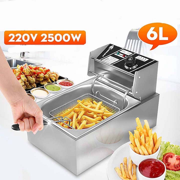 Bếp Chiên Nhúng ngập dầu Cao cấp SUNNY Có Kèm Tay nắm chống nóng, Chiên Ngập Dầu 6L- Hàng chính hãng & có bảo hành