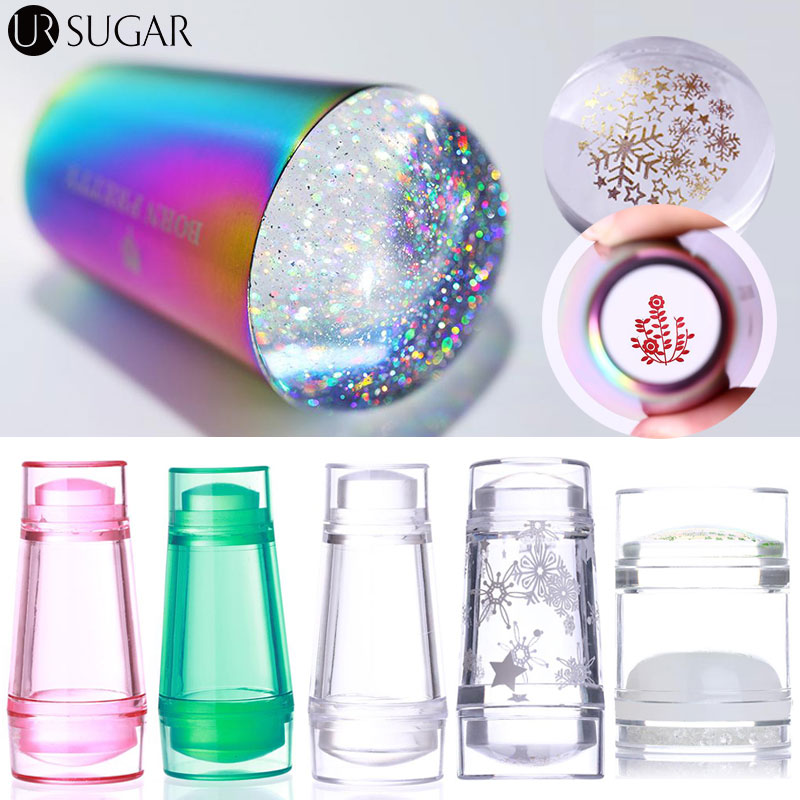 Dụng cụ dập móng tay đầu silicon trong suốt ba chiều dụng cụ đánh bóng in dập cho tấm tem bộ dụng cụ làm móng tay pháp dụng cụ dập móng nghệ thuật