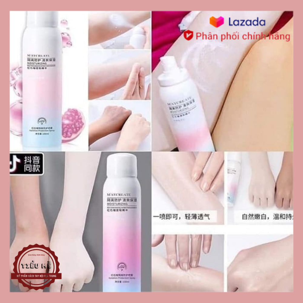 Xịt trang điểm chống nắng MayCreate 150ml