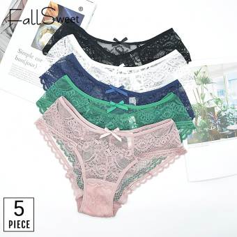 FallSweet 5 Cái/lốc Phụ Nữ Quần Lót Sexy, Đồ Lót Ren, Đồ Lót Eo Thấp Quần Lót Tam Giác Khoét Lỗ Trong Suốt Nội Y Nữ Cỡ S Đến XXL