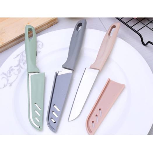 Dao Gọt Vỏ Trái Cây - Dao Cắt Hoa Quả Thép Du Lịch Có BAO LƯỠI J6