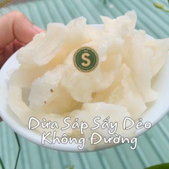 Cơm Dừa Sáp Sấy Dẻo Không Đường Chuẩn ăn kiêng Keto/das 100g