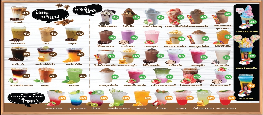 ป้ายไวนิล เมนูกาแฟ เครื่อง ชา ป้ายกาแฟ (แก้ราคาเพิ่มชื่อร้านไม่มีการเปลี่ยนแปลงข้อมูลได้ค่ะ)