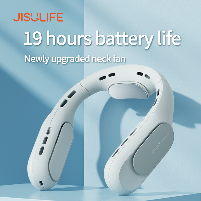 Jisulife quạt đeo cổ quạt điện sinh viên ngoài trời treo cổ không cánh cánh quạt không cánh tiện dụng usb để làm mát