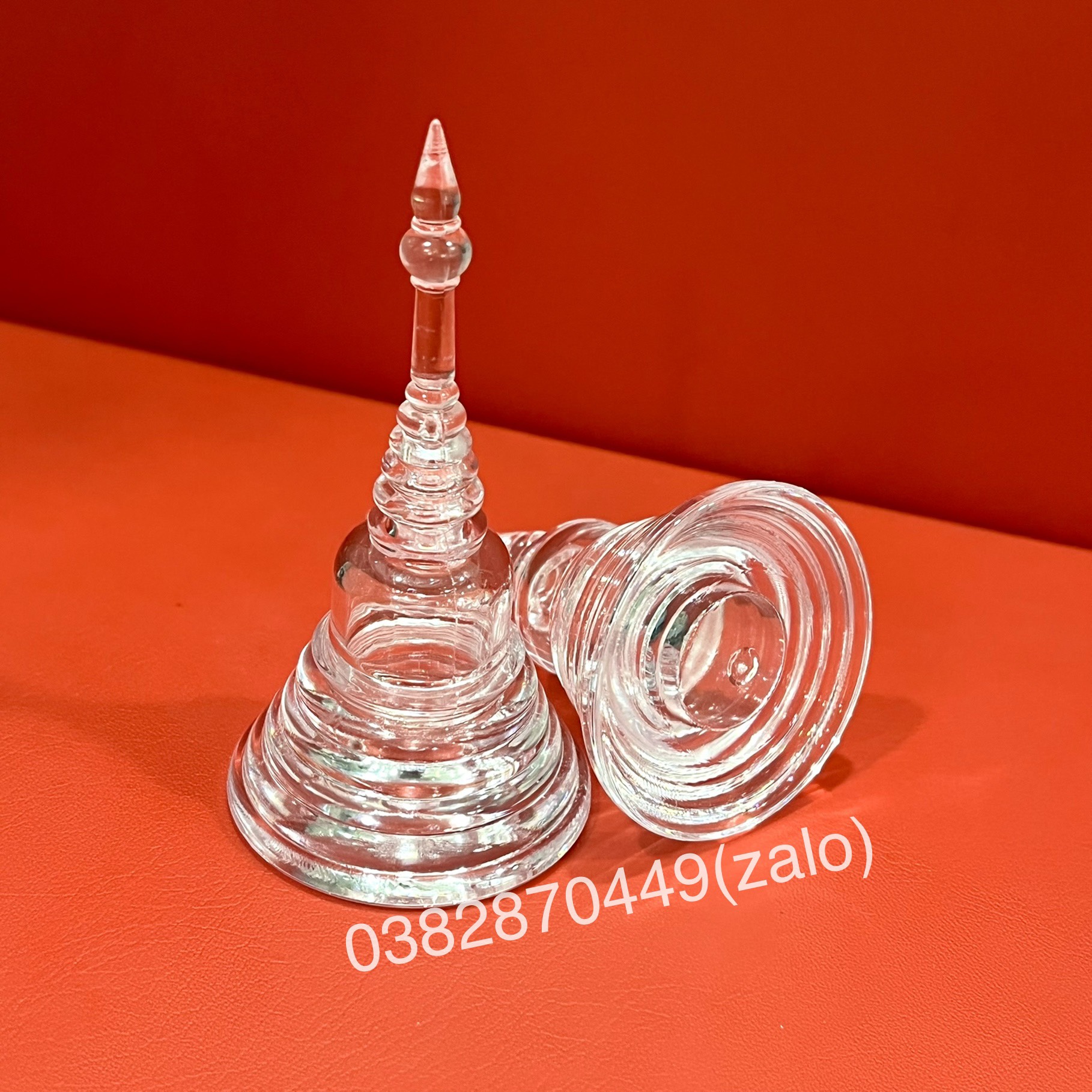 Tháp Xá Lợi PHẬT GIÁO, Đựng Hạt Xá Lợi, Tháp Trong Suốt Đặt Bàn Thờ Phật, Cao 9,5cm