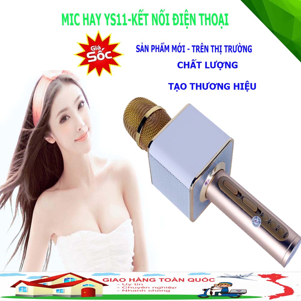 Micro Karaoke Cực Hay [ Hàng Xịn ], Mix Hát Không dây cao cấp, pin bền, âm thanh ấm, vang nghe như phòng hát. Tặng kèm 1 móc chìa khóa, BH toàn quốc - Giá cực sốc