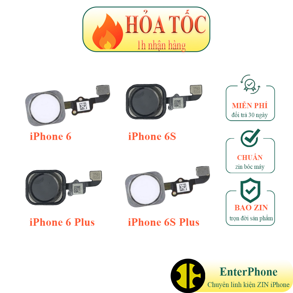 Phím home ip 6, 6 plus, 6s, 6s plus zin bóc máy