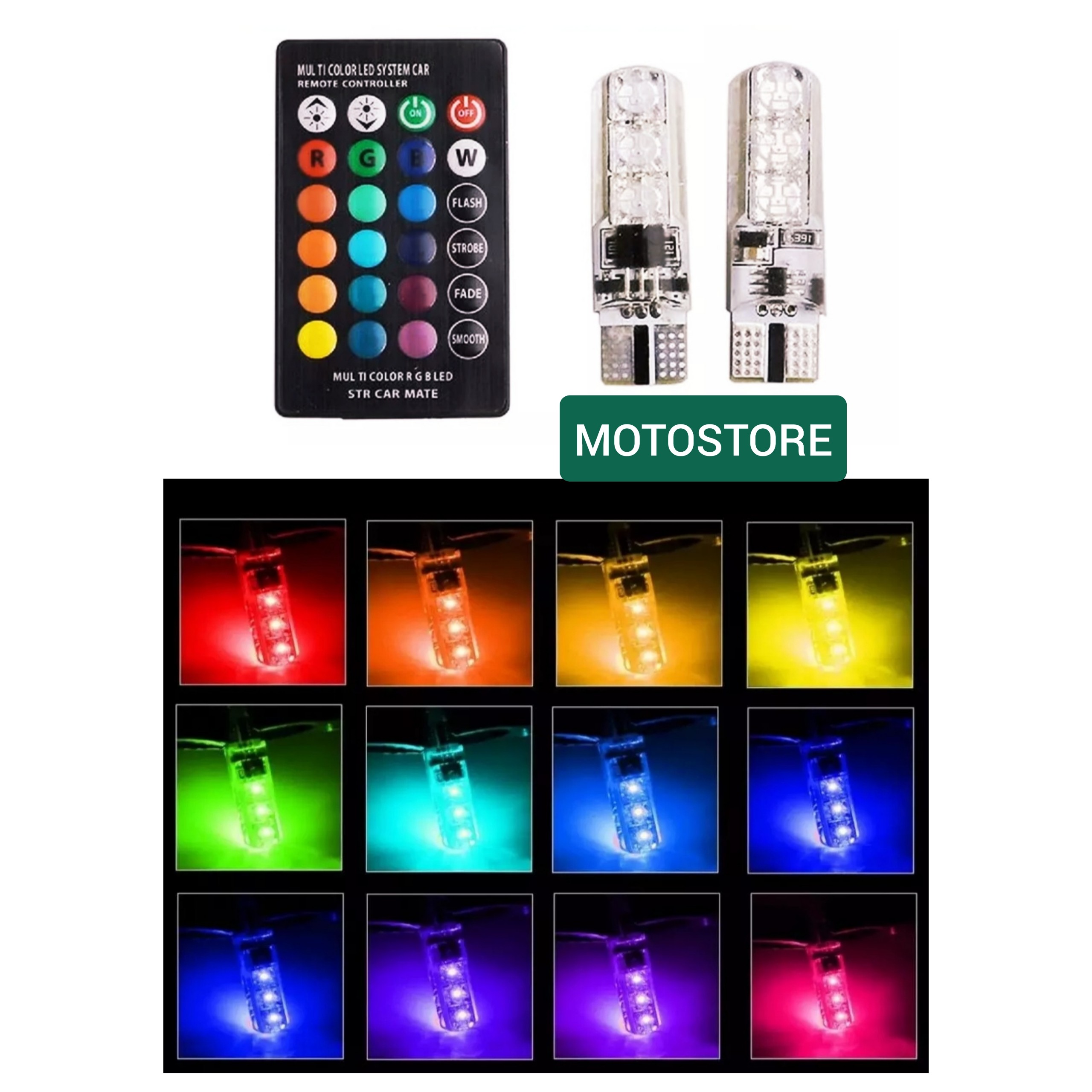 Bộ demi xi nhan Led đổi 12 màu có remote điều chỉnh