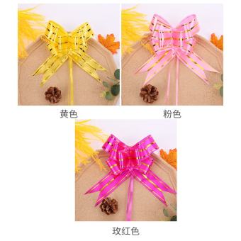 Combo 10 nơ rút 5cm, 3cm, 1.8cm, 1.2cm nơ rút trơn sọc vàng, phụ kiện gói quà, trang trí, hangthuan87