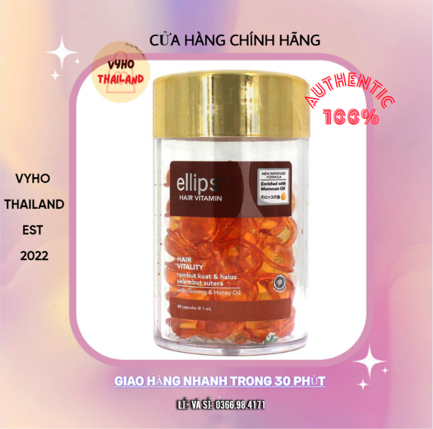 [GIAO HÀNG HỎA TỐC]Serum Dưỡng Tóc Ellips Vitamin Hair Vitamin Moroccan Oil Hủ 50 Viên