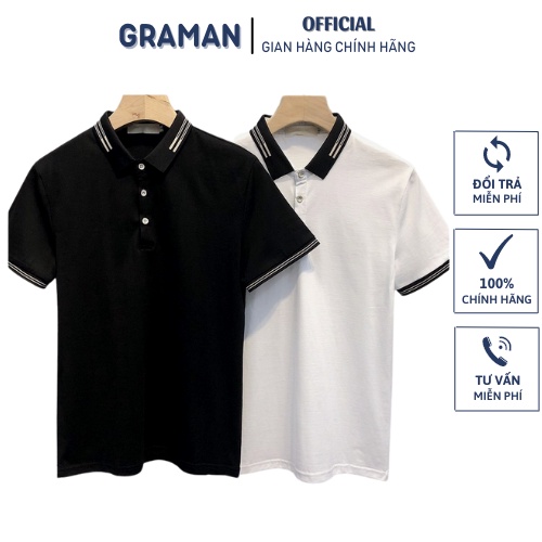 Áo thun Polo nam cổ bẻ GIZA vải cotton cá sấu, chuẩn form, lịch lãm G88 - GRAMAN
