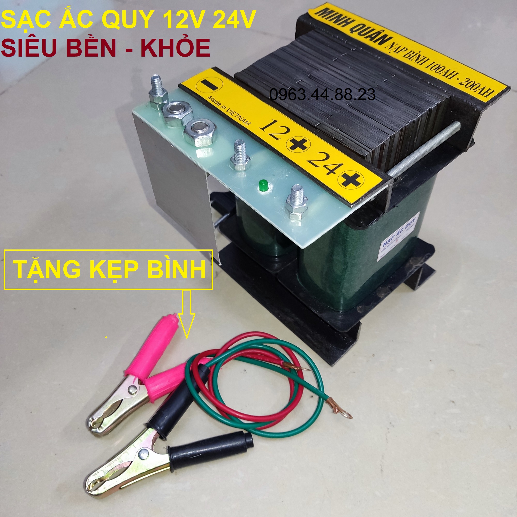 Sạc ắc quy 12v/24v 200ah sạc bình ôtô xe tải