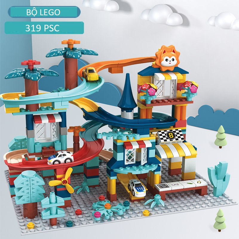 Bộ lego 319 psc lắp ghép đường giao thông trên cao, lego lắp ghép