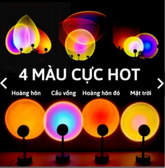 Đèn Led Tiktok Hoàng Hôn, Cầu Vồng, Mặt Trời - Đèn Sống Ảo 4 Màu Trang Trí Phòng Ngủ, Chụp Ảnh, Quay Video,Đèn Led Ánh Cầu Vồng Ánh Hoàng Hôn Rose