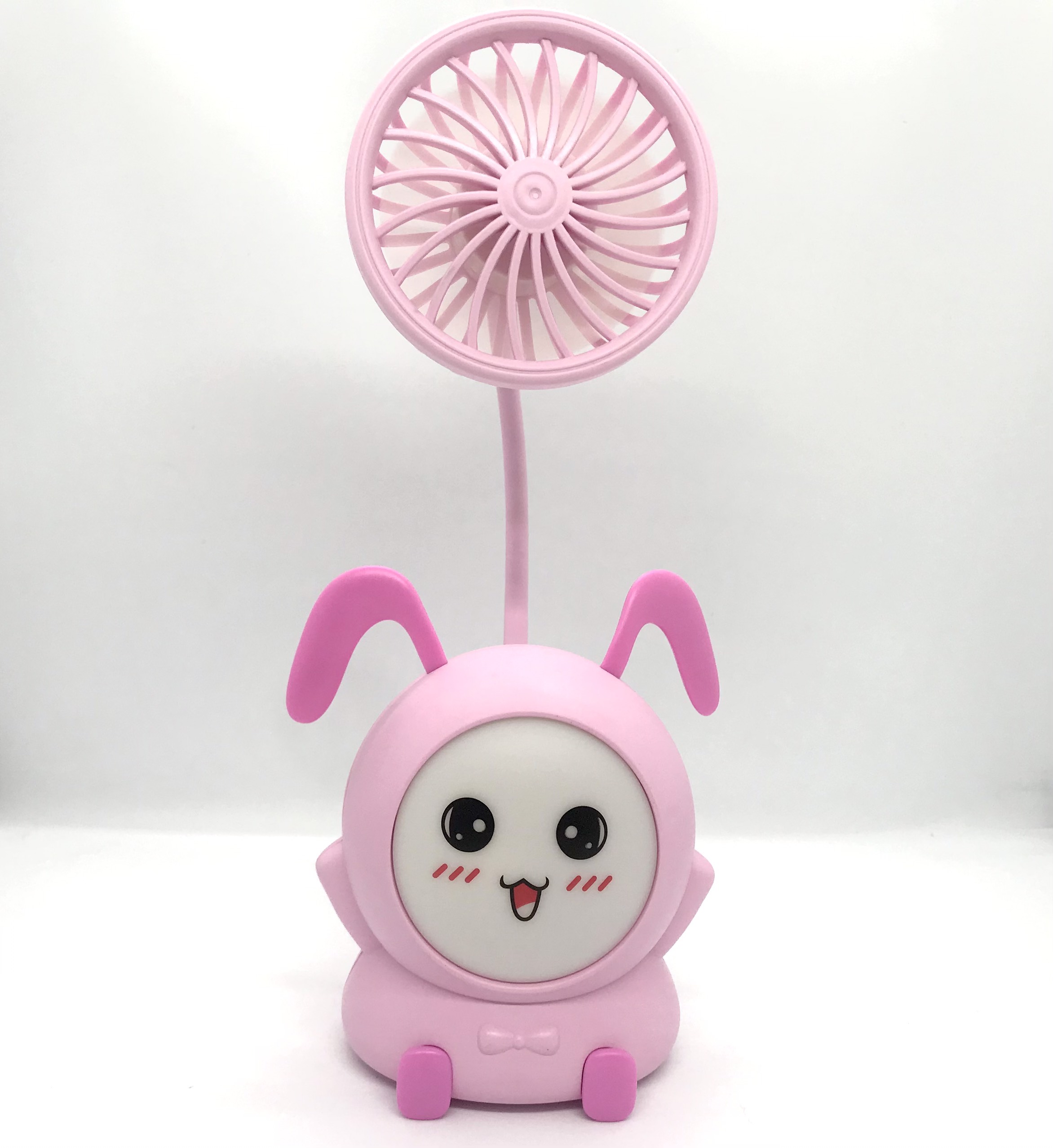 Quạt mini, quạt mini hình thú, Quạt mini tích điện cầm tay, quạt để bàn kèm đèn đổi màu, quạt kèm đèn ngủ