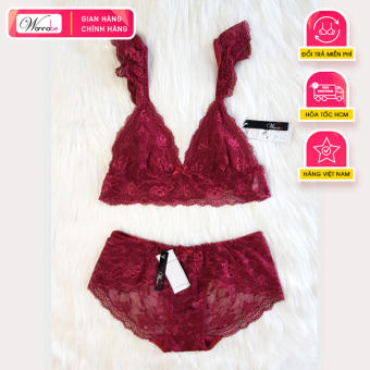 Nội y bộ Wannabe, áo ngực bralette cao căp Wannabe BOR08 dây vai cánh tiên quần lưng vừa nữ tính gợi cảm