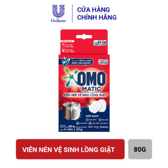 Viên nén vệ sinh lồng giặt Omo Matic hộp 4 viên * 20g nhập khẩu Pháp