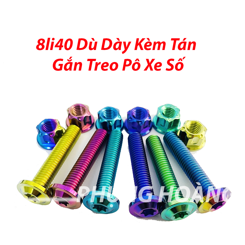 Ốc Treo Pô Kèm Tán TITAN GR5 Gắn Xe Sonic/Raider/Winner/Ex 150/Ex 11/Wave/Dream 8li40 Dù Dày-PHS
