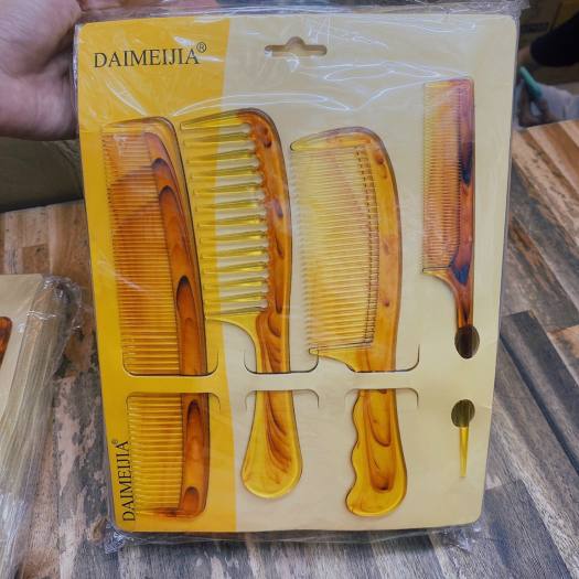 Combo 4 Cây Gương Lược Chải Tóc Nam Nữ Lược Chải Tóc Gia Đình Cao Cấp Sang Trọng