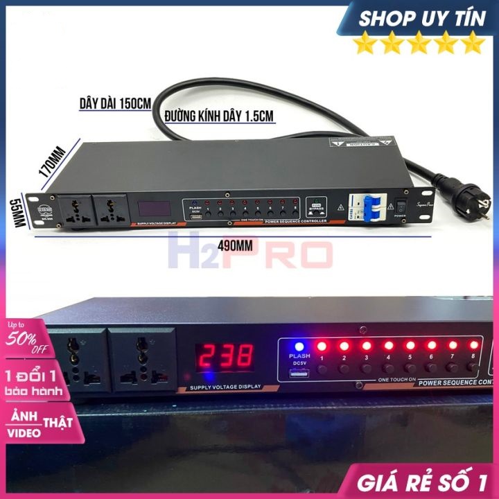 Quản lý nguồn âm thanh cao cấp dbx 228xl - bộ ngắt mạch c63-6ka - 10 ổ nguồn usb 5v - bật tắt tuần tự 8 thiết bị, chống chập, giật, đảm bảo cho thiết bị khỏi bị chập cháy