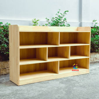 Kệ Tủ Sách Đa Năng Để Sàn Đựng Vật Dụng Đồ Chơi 3 Tầng Nhiều Ngăn Bằng Gỗ Thông Trang Trí DDecoorr Phòng Cho Bé