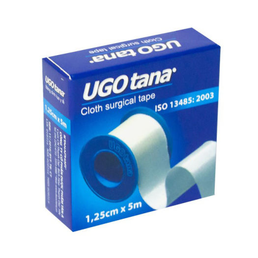 Băng keo cá nhân - Băng dính cuộn vải lụa, băng gạc y tế UGOTANA 1,25cm x 5m - Băng gâu, Băng dán vết thương, an toàn tiện dụng dùng băng các vết thương trong phẫu thuật, để cố định catheter, kim truyền - Hộp 1 cuộn