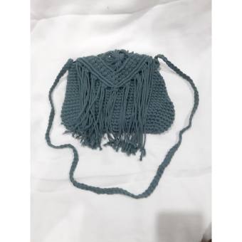 Túi Macrame Nắp Nhọn Dây Tua Rua Cá Tính (Có Quai Đeo Chéo)