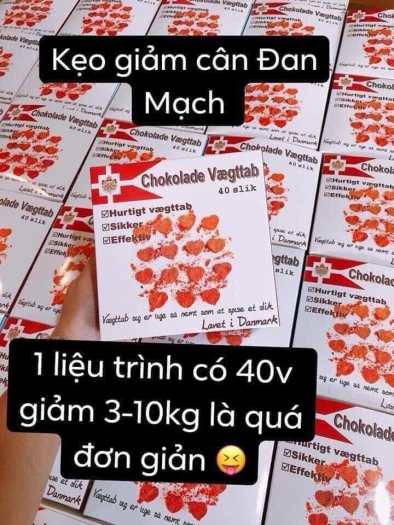 Kẹo socola giảm cân  Đan Mạch  20 viên chính hãng