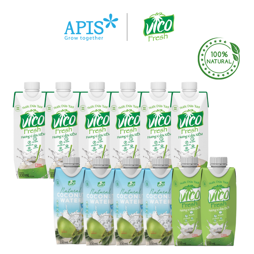 Combo 12 hộp nước dừa vico fresh 330ml