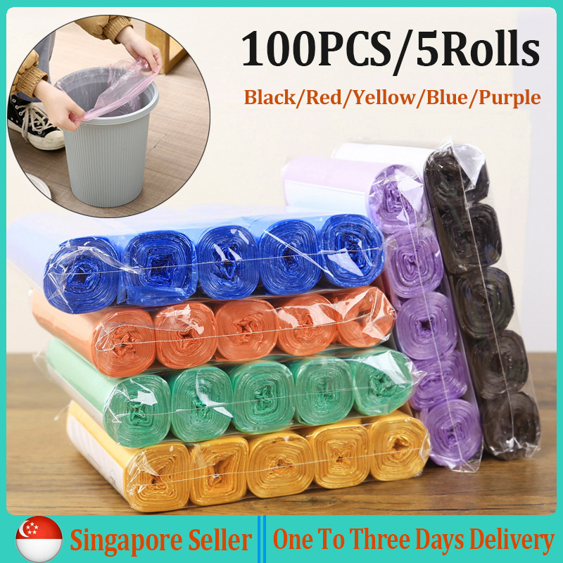 15pcs/roll Plastic Trash Bag, Modern Two Tone Drawstring Garbage Bag For  Household