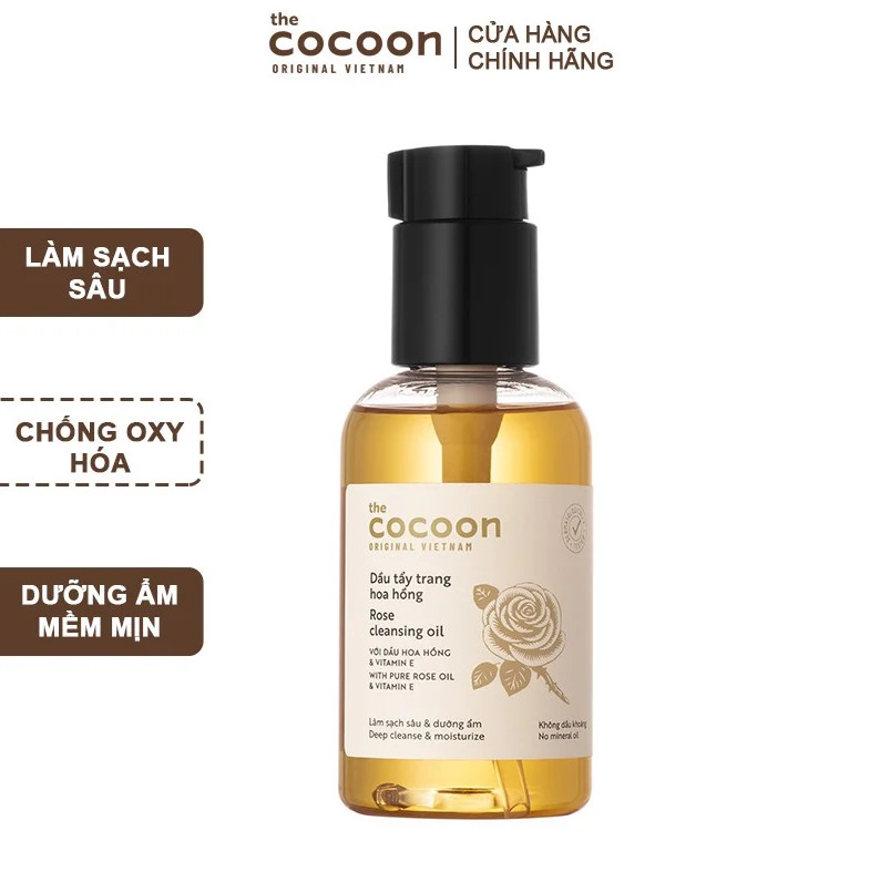 Dầu tẩy trang hoa hồng cocoon 140ml làm sạch sâu lớp trang điểm bụi bẩn, dưỡng ẩm da mà không để lại cảm giác nhờn rít khó chịu Học Viện Quân Y Việt Nam
