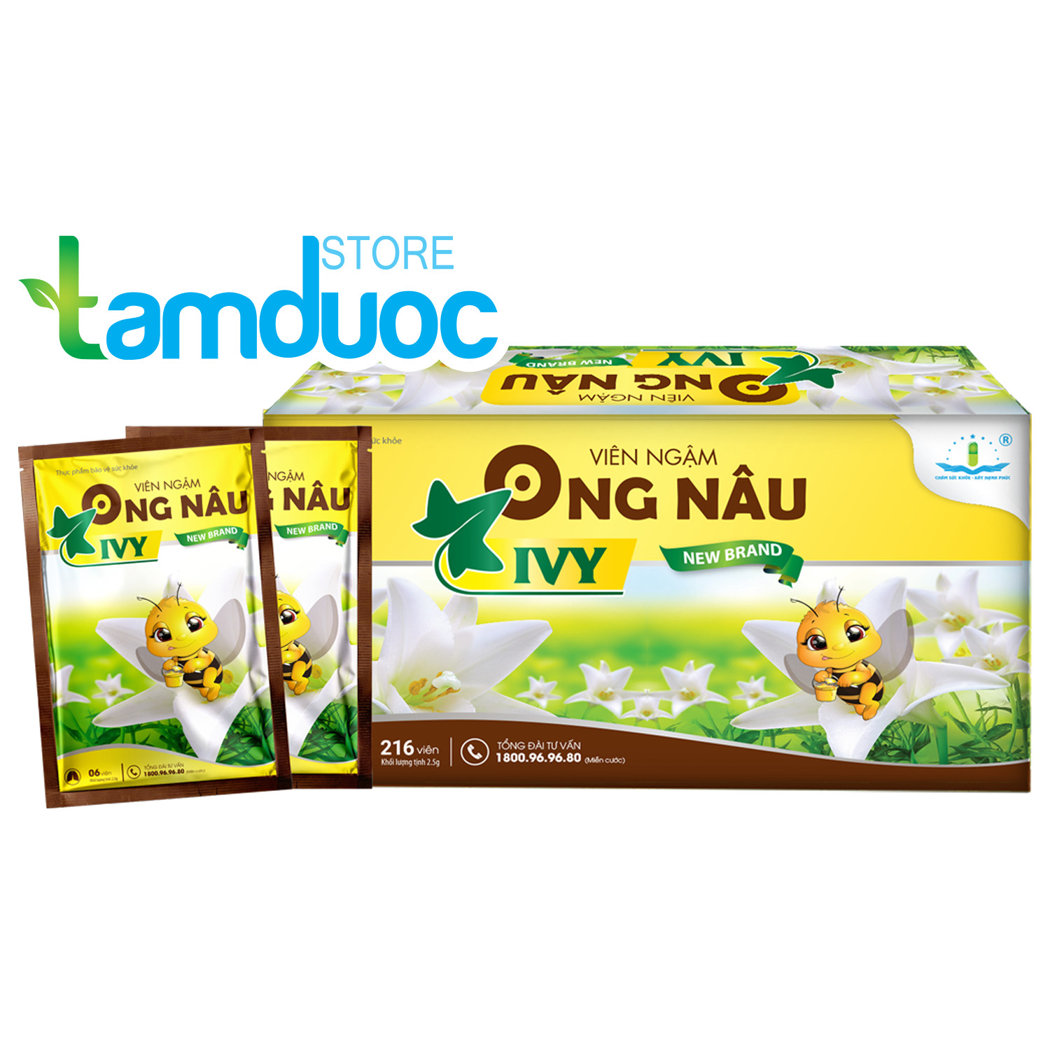 Viên Ngậm Ho Ong Nâu IVY Hỗ Trợ Giảm Ho, Đau Họng Do Viêm Phế Quản, Viêm Đường Hô Hấp Trên