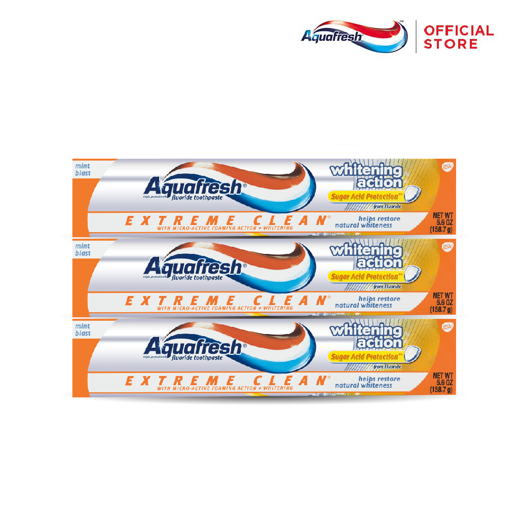 Bộ 3 Kem đánh răng Aquafresh Extreme Clean Whitening Action 158.7 gr